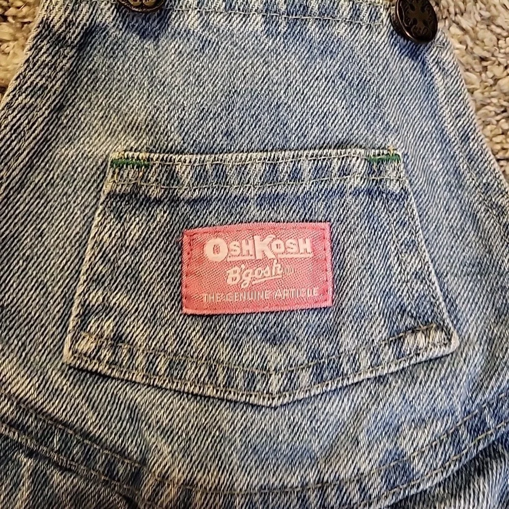 VINTAGE Osh Gosh B'gosh Toddlers Girls Vestbak Denim Overalls Size 3T LIGHT BLUE